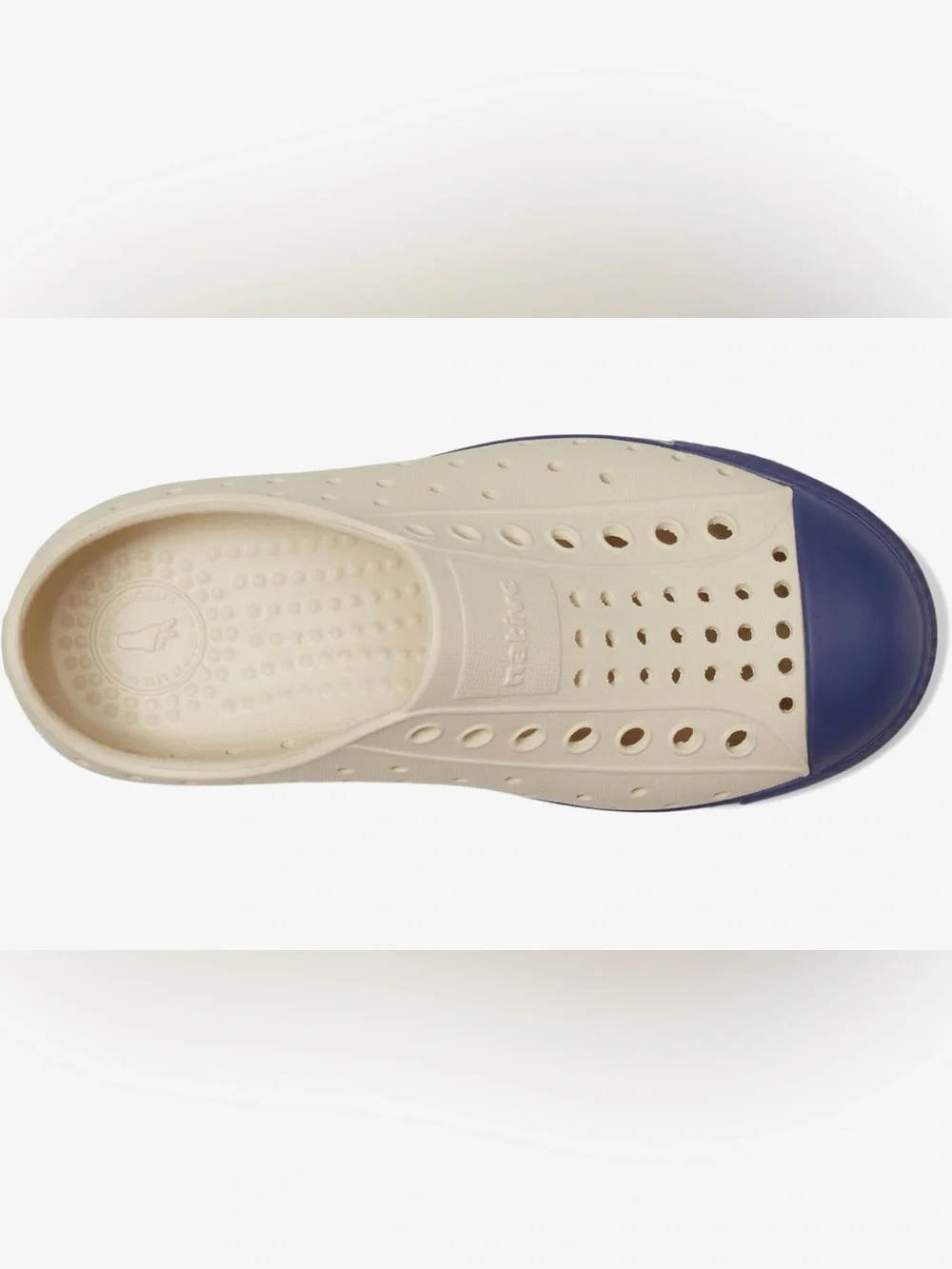 Native Shoes Kids' Jefferson Slip-On Shoe Color:Bone White/Ink Blue Sizes:J5, J6 - Picture 2 of 8
